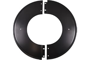ChimFit 5" Split Rosette Collar Matt Black for Multifuel Wood Burning Stoves