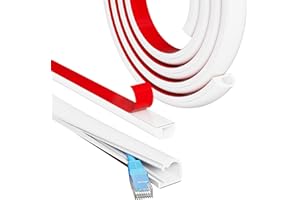 KAYLEINSTER 1M White Self-Adhesive Cable Trunking for Electric Cables Kit - Mini Wire Channel Cover for Walls,Neat Cable Management Hider for 1 Cord TV and Computer Wires in Home & Office (No Tools Needed)
