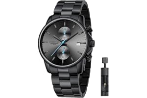 Affute Orologi da uomo in acciaio inox e metallo, stile casual, impermeabile, cronografo al quarzo, data automatica, lancette colorate…