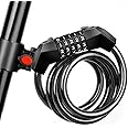 ECVV® Bike Lock Cable - 1.2M 5-Digit Resettable Combination Bicycle Lock, Anti-Theft Cycling Password Lock for Bikes and Scooters