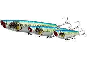 Savage Gear Pop Walker 2.0 – Saltwater & Freshwater Topwater Fishing Lure for Sea Bass, Pike, Bluefish & Predators, Long Cast, Built-in Rattle, Ultra-Sharp Treble Hooks Snow Sardine 11.5 cm