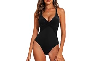 JFAN Bañadores Mujer Reductores Barriga Traje de Baño Mujer de Una Pieza Cuello en V Sexy Push Up Bañadores Cruzado Corbata Ropa de Baño de Playa de Chaleco