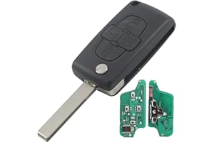 ProPlip - Llave completa con electrónica programada compatible para Citroen C8 Peugeot 807 1007 Mando a distancia con 4 botones puertas laterales CE0523 433 MHz