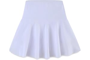 KIDDLETOWN Girls' Skirts Skorts Girls' Tennis Skirt with Pockets Inner Shorts Children High Waist Summer Skirt Pleated School Uniform Skirts Round Elasticated Waist 8-18 Years