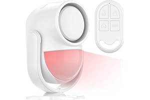 Luckydeer Sensore Movimento Allarme 125DB, Allarme Casa Senza Fili, Antifurto Casa Wireless con Telecomando, Sirena Allarme Perimetrale per Garage, Porta, Finestre, Esterno (bianco)