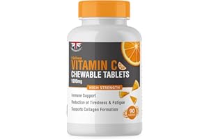 Vitamin C 1000mg Chewable by Club Vits - 90 Tablets - Supports Immune Health and Helps Fight Colds - Helps Reduce Tiredness and Fatigue