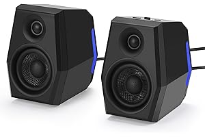 Sanyun SW209 - Altavoces para PC de 36 W, woofer de fibra de vidrio de 2.75 pulgadas y tweeter de cúpula de seda - Sonido envolvente dinámico 3D DAC integrado de 24 bits - Entrada auxiliar Bluetooth