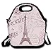 Produktbild Pink Paris Stamps Pattern Eiffel Tower Insulated Lunch Bag - Lunch Bag - Large Reusable Lunch Tote Bags For Women, Teens, Girls, Kids, Baby, Adults Portable Carry