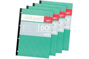 EASTLIGHT PREMIUM EASTLIGHT A4 Refill Pad 160 Page 80gsm - (Pack of 4) Sidebound Feint Ruled with Margin 4 Hole Punched