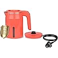 GIONEE Brings Electric 1Ltr Double Wall Kettle with Cordless base | Wide Mouth | Cool Touch Outer & Stainless steel inner body | Water boiling, noodles, soup, tea & coffee maker (1000ml)(Orange)