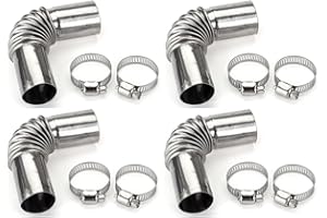 HEHGLNG 4 Pcs Stainless Steel 24mm Air Diesel Parking Heater Exhaust Pipe Tube Elbow Connector for Webasto Eberspacher Diesel Boat Heater 13cm Automotive Replacement Exhaust Pipes