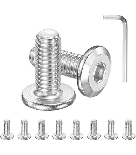 PATIKIL Flat Round Head Phillips Screws, 8 Pack M6-1 x 80mm Binding Screws 304 Stainless Steel 18-8 Full Thread, Phillips Drive Machine Screw Furniture Screw Connector Bolts