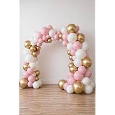 Krom Gold, Pastel Beyaz ve Makaron Pembe Temalı Balon Seti