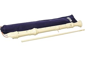 Aulos C-Soprano Recorder Elite 303A, flute (baroque fingering, complete with bag, wiper and fingering chart, synthetic resin), ivory coloured