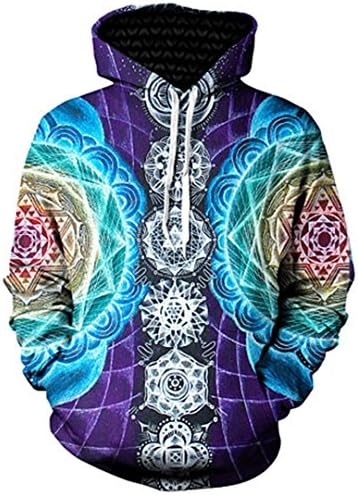 Psychedelic Mandala 3D Hoodie Sweatshirt Casual Pullover Hooded Sweatshirt Hoodies Men XXXL
