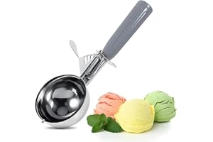 Akozon Ice Cream Scoop with Trigger Release, Potato Scooper, 120ml Cookie Scoop Stainless Steel and Non-Slip Handle, Multi-Functional for Ice Cream,Fruits,Mashed Potato,Meatballs