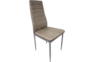 MOG CASA Juego de 4 Sillas de Comedor Shirley 42x42x98 cm en Piel Sintética con Estructura Metálica, Elegancia y Confort (Marrón, 4)