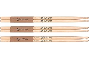 PROMARK Pro Mark Bacchette per Batteria LA Specials 7A in noce americano, punta ovale in legno, tre paia