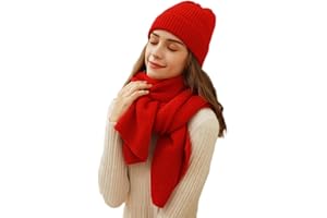 WINMANY Donne Inverno Maglia Cappello Sciarpa Set Leopard Beanie Cappello Scaldacollo Cappellino Sci