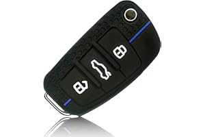 ‎FOAMO FOAMO Autoschlüssel Hülle kompatibel mit Audi 3-Tasten Klappschlüssel - Silikon Schutzhülle Cover Schlüssel-Hülle in Schwarz Blau