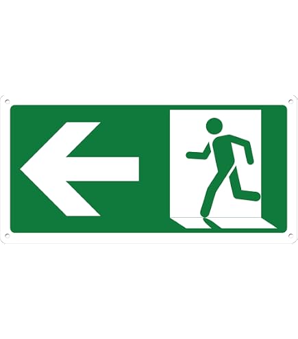 Cartello Uscita Di Emergenza Destra - Exit In Alluminio/Dibond 200x140 Mm, Spessore 3 Mm, Per Interni/Esterni