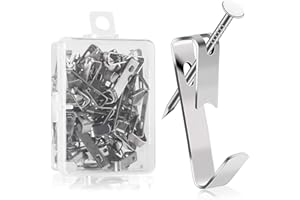 BENUAN Picture Hanging Hooks with Nails, 30 lbs Heavy Duty Wall Hooks Picture Hangers for Hanging Frames Mirrors Paintings, Silver 80 pcs
