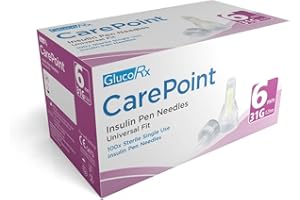 NEXT ELEMENT Carepoint Diabetic Insulin Pen Tips 31G x 6 mm (100 Pcs/Box) by GlucoRX