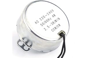 FICTORY Moteur synchrone, Moteur Synchrone de Plateau Tournant, 220-240V AC électrique synchrone Moteur Motoréducteur 4W CW/CCW 50 / 60Hz pour mécanisme de Ventilation par Ventilateur électrique(2.5-3RPM)
