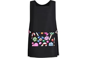 Siry Work Grembiule Donna in microfibra di poliestere, Regolabile in Vita con Due Bottoni, ampia tasca centrale per Scuola Infanzia, Cucina, Estetista, Taglia Unica, Made in Italy, Art. Mimosa