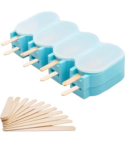 Stampi Per Ghiaccioli In Silicone – 2 Confezioni Con 50 Bastoncini, Senza BPA, Per Gelati Fai Da Te, 21.5x12.5x2 Cm - 2