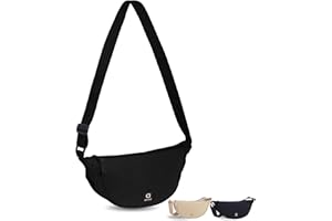 AMICHI - Bolso Bandolera Mujer de Nylon Impermeable | Bolso Pequeño Media Luna de Hombro o Cruzado para uso Diario, Trabajo, Deporte o Viaje