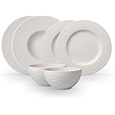 Villeroy & Boch - Manufacture Rock Blanc Geschirrset 6 teilig weiß, Spülmaschinenfest, Mikrowellensicher, Geschirr Modern, St