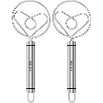 Lot De 2 Fouets à Pâte Danois En Inox 304 - Parfait Pour Pain, Pâte à Pizza Et Pâtisserie