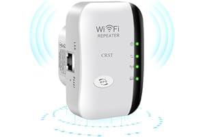 CRST WLAN Verstärker WLAN Repeater mit Ethernet Port, 300Mbit/s WiFi Verstärker WiFi Repeater mit Repeater/Router/AP Modus, 2.4GHz, Einfache Einrichtung, New