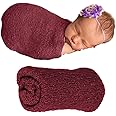 BabyMoon Baby Wrap Photography Props Stretch Without Wrinkle, Anti-Pilling, Breathable Blanket Swaddle Wrap (Pack of 1, Maroon)