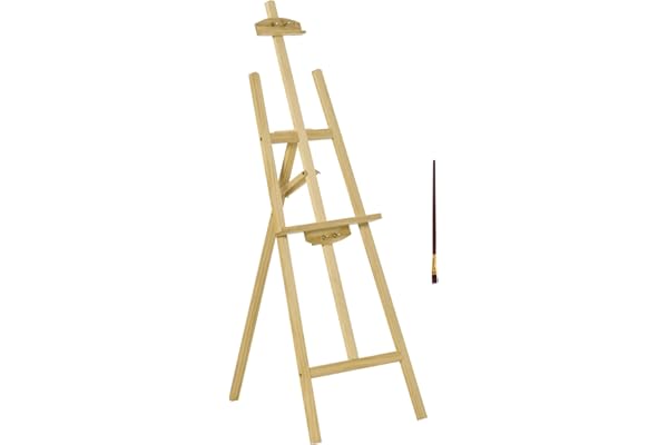 HOMCOM Chevalet d'artiste sur pieds dim. 51,5L x 71,5l x 134,5H cm inclinaison hauteur réglable 90° max. bois de pin