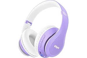 Uliptz Cuffie Wireless Bluetooth 5.3, 65 Ore Di Riproduzione Over Ear, Senza Fili Stereo HiFi con Microfono, per Viaggio/Ufficio/Telefono/PC (Viola)