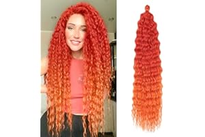 ‎DSOAR 22 Inch 3 Packs Deep Twist Crochet Hair Ocean Wave Curly Bohemian Crochet Braids Deep Wave Hair Bundles Synthetic Hair Extensions for Women Girls