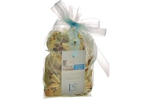 HOMESTREET Hand Blended Pot pourri in a gift bag in a choice of 11 fragrances, product with long lasting scent for your Home or as a Gift (White Linen)
