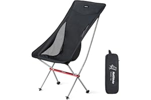 Naturehike Przenośny Kemping Krzesło Ultralekki Krzesło Składane na Pikniki Rybackie i Wędrówki (Czarny L)