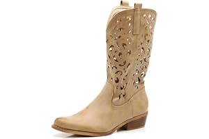 IF Fashion Stivali Stivaletti Texani Cowboy Western Scarpe da Donna Punta Camperos Etnici 629