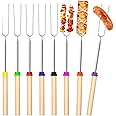 8 Spiedini Barbecue Telescopici In Acciaio Inox - Con Manico Legno, Per Marshmallow E Hot Dog - Foto 12