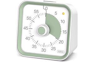 InfPokid Minuteur Visuel Timer Enfant avec Fonction Pause, Compte à Rebours de 60 Minutes Minuteur Enfant pour Salle de Classe, études, Cuisine, Silencieux Gestion du Temps pour Le TDAH (Blanc)