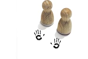 ‎STEMPLINO Stemplino® 2er Set Handabdruck - Holzstempel Wichtelhand - Hand Links und Rechts - Wichtelzubehör Wichtel Spuren (12mm) F79+F80