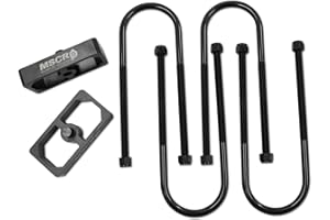 WNSEU Universal Billet Aluminum Leaf Spring Lowering Block Kit with U-Bolts & Hardware (1 Inch)