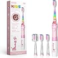 Seago Elektrische Zahnbürste Kinder ab 3 Jahren mit bunten LED Licht, 4 Aufsteckbürste, Smart Timer, Wasserdicht IPX7,SG977 (