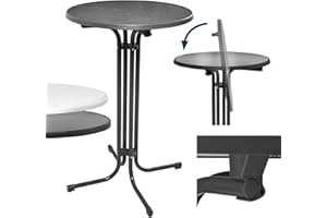 ‎BEAUTISSU Beautissu Stehtisch klappbar 70 cm Grau Bellini – Kratzfest Stabil Wetterbeständig – Stehtische Outdoor Bistrotisch Rund leichte Montage Halterung vormontiert – Biertisch Partytisch Klappbar Bartisch