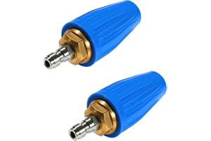 La boquilla de la turbina giratoria máquinas de limpieza a alta presión de agua 2pcs Blue, 4000psi 276 bar, 1/4" conexión rápida Adaptadores de Lavadora a presión Buses de pistolet (SAND DR BRUSH)