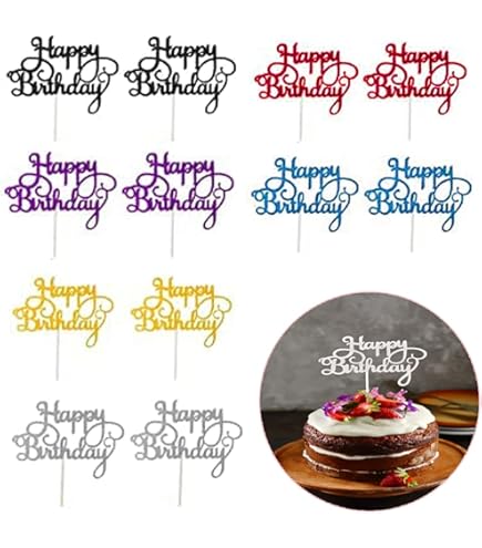 Gleevio Happy Birthday Tortendeko - Bunte Filz Girlande Mit 12 Kugeln Für Kuchen & Cupcakes