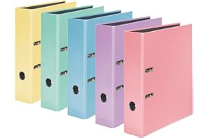 Raccoglitore originale Falken PastellColor Prodotto in Germania. Raccoglitore ad anelli, 8 cm di larghezza, formato A4, raccoglitore ad anelli Raccoglitore A4 colori assortiti